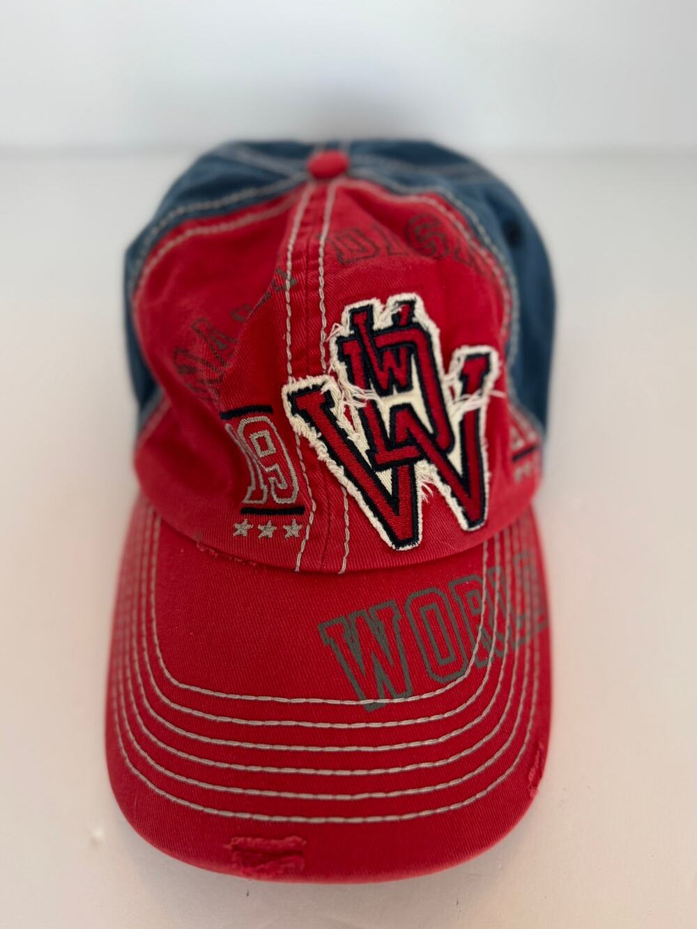 Disney Parks Wide World of Sports Walt Disney World Red Blue Hat Cap Adult